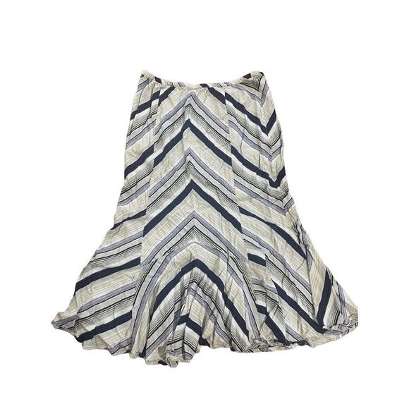 Lane Bryant multicolor striped full length skirt 14/16 linen blend - Picture 1 of 6